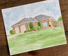 Load image into Gallery viewer, 8x10 house watercolor portrait