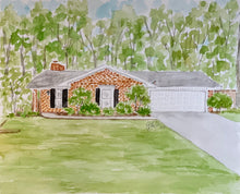 Load image into Gallery viewer, 8x10 house watercolor portrait