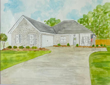 Load image into Gallery viewer, 8x10 house watercolor portrait