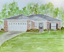 Load image into Gallery viewer, 8x10 house watercolor portrait