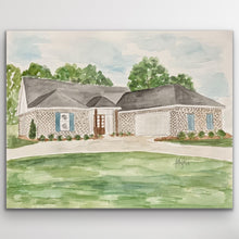 Load image into Gallery viewer, 8x10 house watercolor portrait