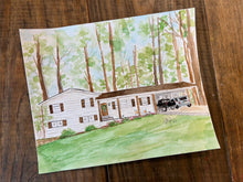Load image into Gallery viewer, 8x10 house watercolor portrait