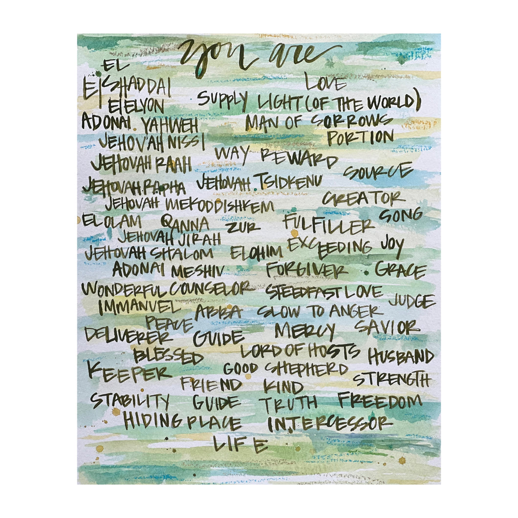 8x10 names of God (unframed)