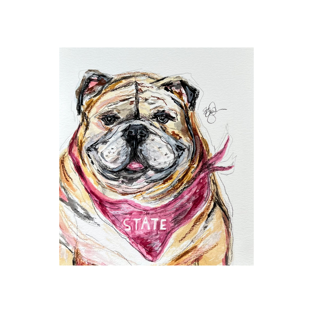 Bulldog print, unframed