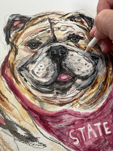 Bulldog print, unframed