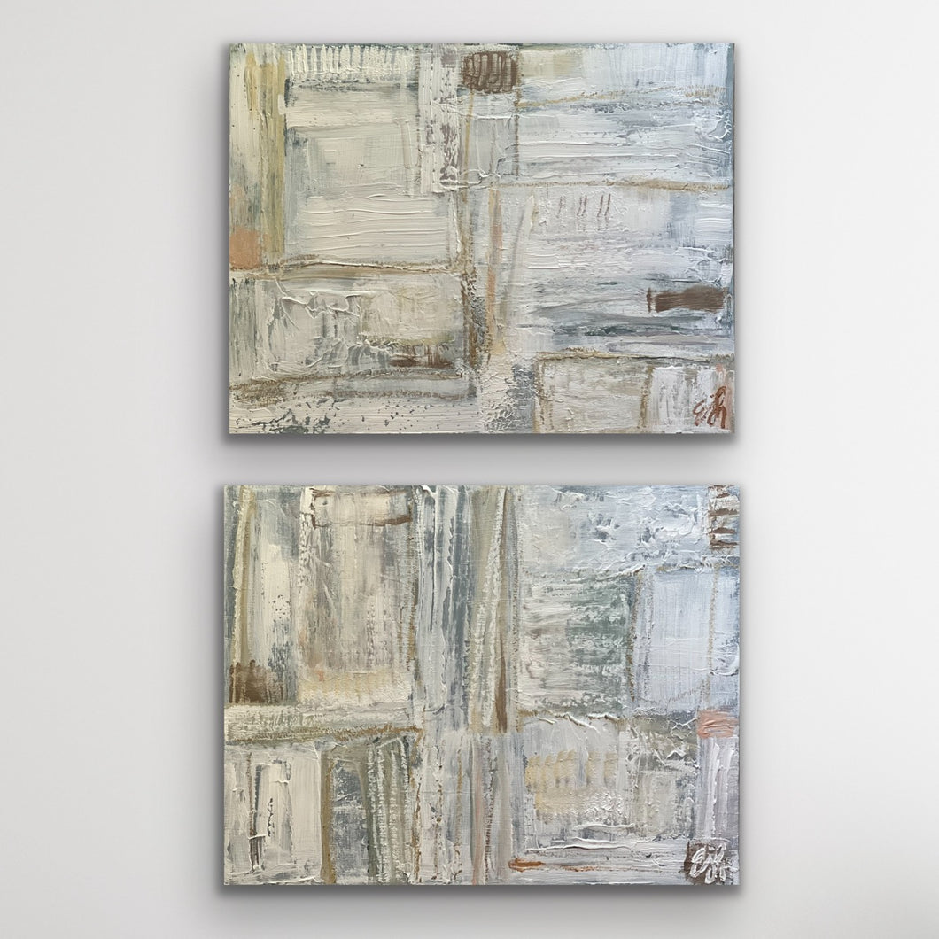 Neutral abstract panel pair